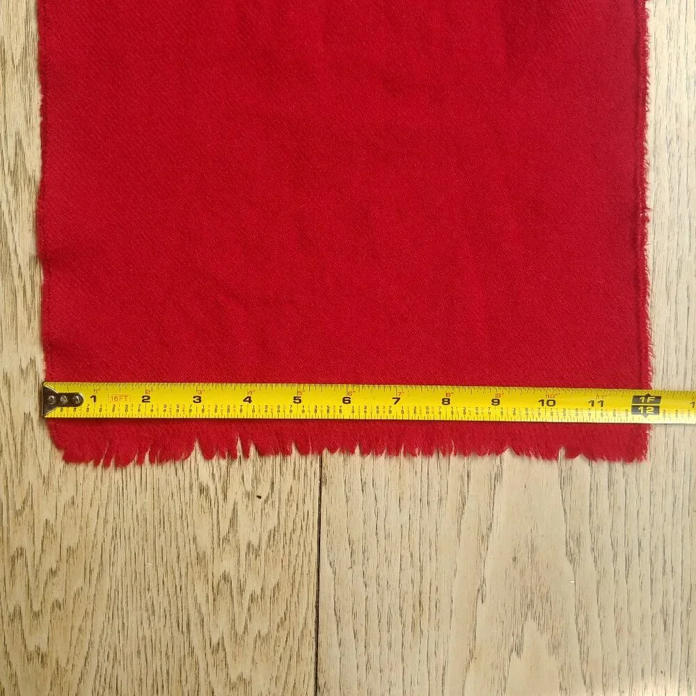 Vintage 100% virigin wool classic bright red scarf